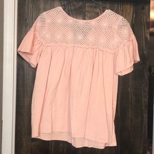 Blush embroidered top